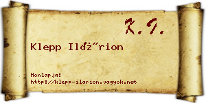 Klepp Ilárion névjegykártya